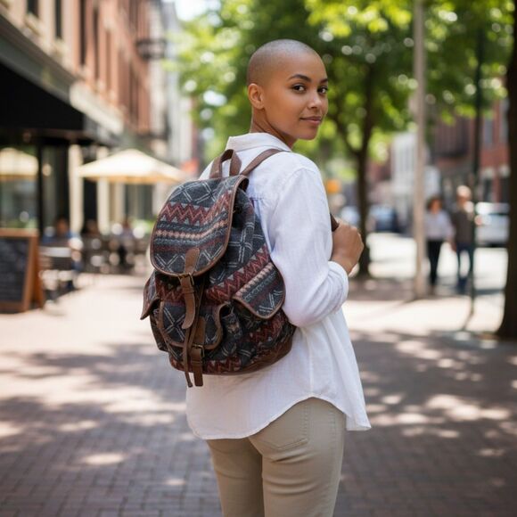 Mossimo Southwestern Aztec Tribal Print Backpack Rucksack Cinch Bag - Picture 1 of 11
